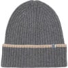 Merino Cashmere Ribbed Rolled-Up Beanie, Grey - Hats - 1 - thumbnail