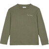 Crew Neck Long Sleeve T-Shirt, Khaki - T-Shirts - 1 - thumbnail