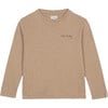 Crew Neck Long Sleeve T-Shirt, Chocolate - T-Shirts - 1 - thumbnail