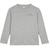 Crew Neck Long Sleeve T-Shirt, Grey - T-Shirts - 1 - thumbnail