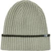 Merino Cashmere Ribbed Rolled-Up Beanie, Green - Hats - 1 - thumbnail