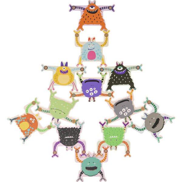 Stacking Monsters Wooden Blocks, Set of 18 Hearthsong Blocks, Sorters