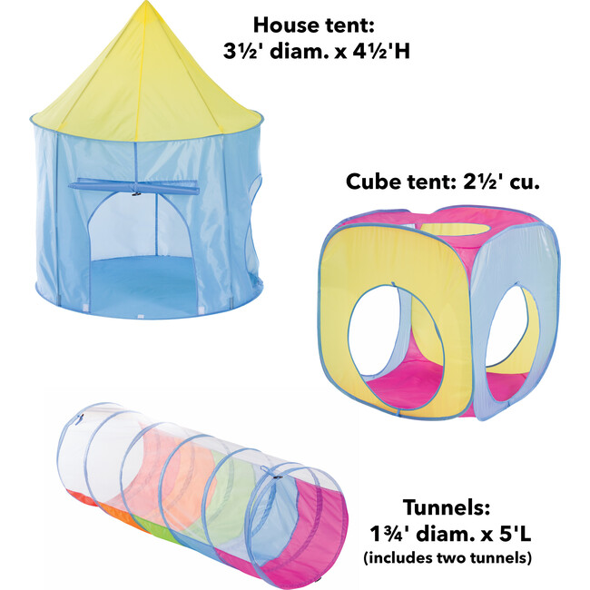 Pop-Up Rainbow Play Tents and Tunnels, Set of 4 - Activity Gyms - 4