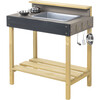 Jr. Chef's Wooden Mud Play Kitchen and Imagination Station with Metal Accessories - Water Toys - 3