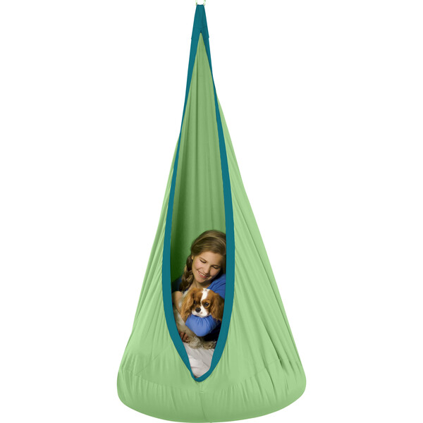 HugglePod Deluxe Canvas Hanging Chair Green Hearthsong Backyard Park Maisonette