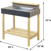 Jr. Chef's Wooden Mud Play Kitchen and Imagination Station with Metal Accessories - Water Toys - 5