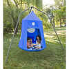 HugglePod HangOut Nylon Family Hanging Tent with Quilted Floor Mat and LED Lights - Blue - Playhouses - 3