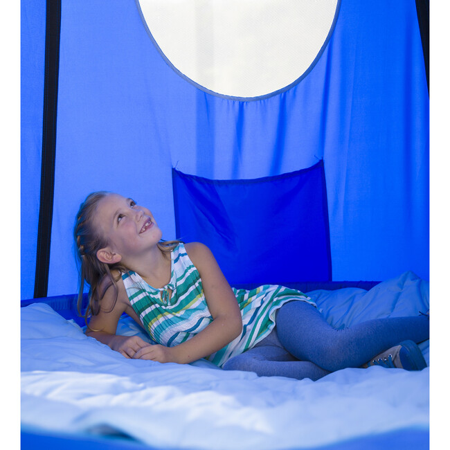 HugglePod HangOut Nylon Family Hanging Tent with Quilted Floor Mat and LED Lights - Blue - Playhouses - 5