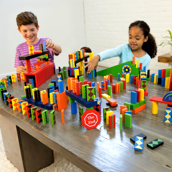 Deluxe 279-Piece Wooden Domino Race Set - Hearthsong Games | Maisonette