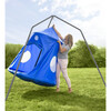 HugglePod HangOut Nylon Family Hanging Tent with Quilted Floor Mat and LED Lights - Blue - Playhouses - 6