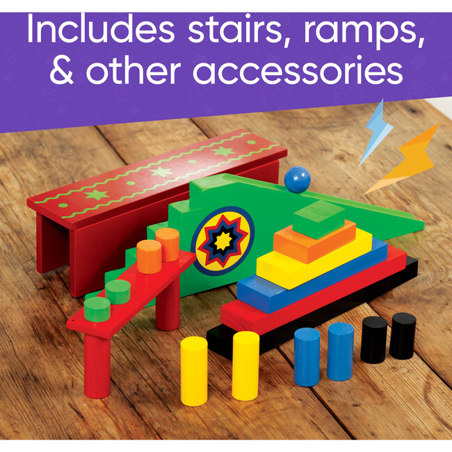 Deluxe 279-Piece Wooden Domino Race Set - Games - 4
