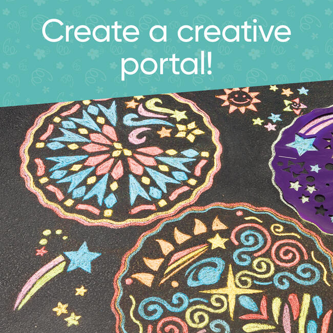 ChalkScapes Mandalas Sidewalk Stencils Chalk Art Kit - Stars and Geometry - Bubbles/Chalk - 2