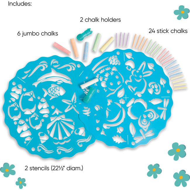 ChalkScapes Mandalas Sidewalk Stencils Chalk Art Kit - Sea Scenes - Bubbles/Chalk - 3