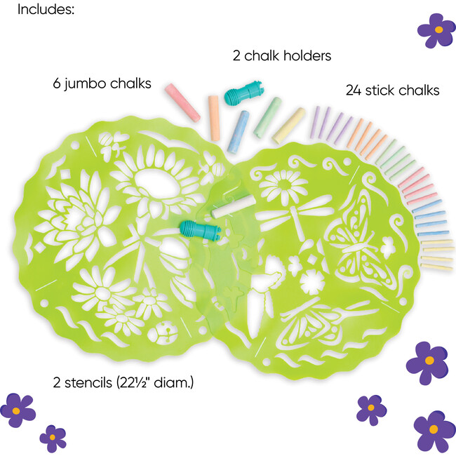 ChalkScapes Mandalas Sidewalk Stencils Chalk Art Kit - Butterfly - Bubbles/Chalk - 3