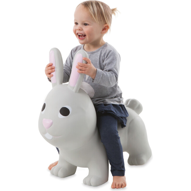 Bouncy Inflatable Animal Jump-Along - Grey Bunny