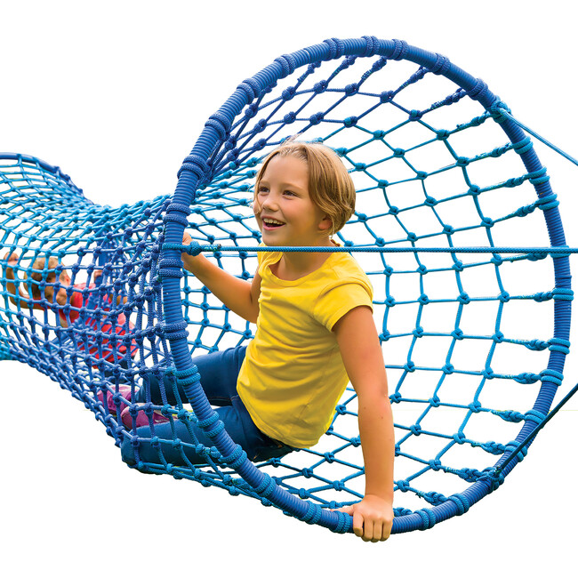 6-Foot Blue Wave Hanging Woven Rope Tunnel - Blue