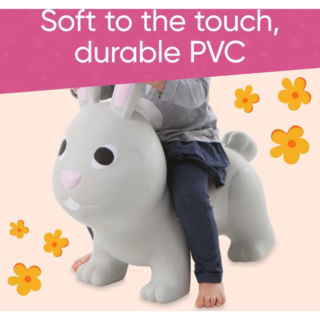 Bouncy Inflatable Animal Jump-Along - Grey Bunny - Outdoor Games - 5