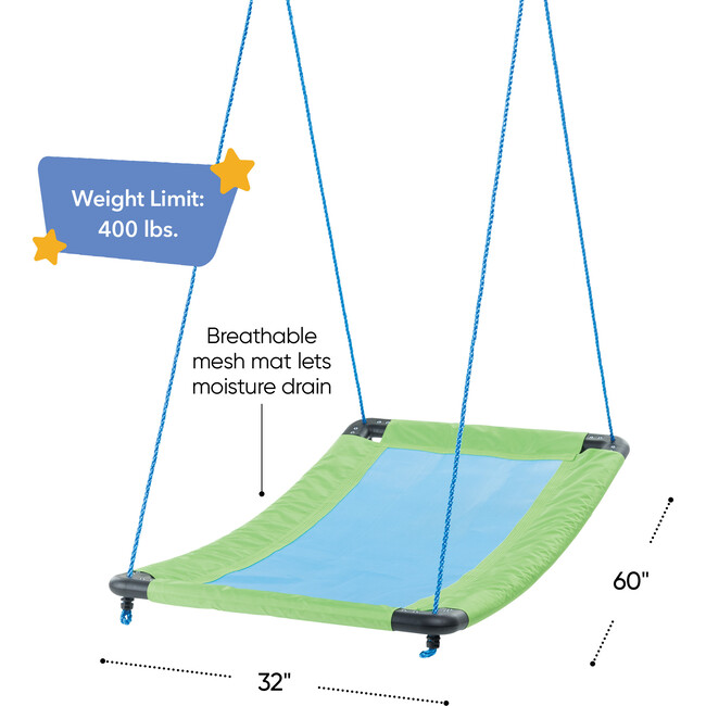 60-Inch SkyCurve Rectangular Platform Swing - Green - Activity Gyms - 3
