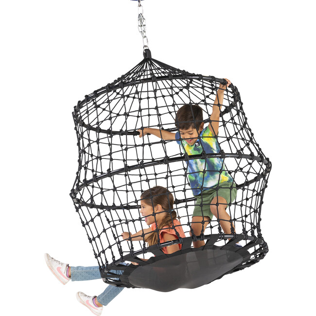 50-Inch Playful Rope HangOut Climber Swing - Black