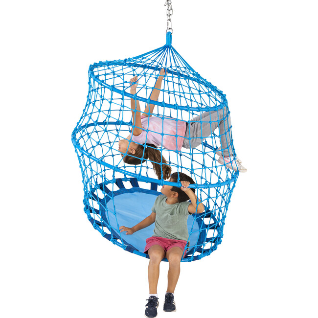 50-Inch Playful Rope HangOut Climber Swing - Blue