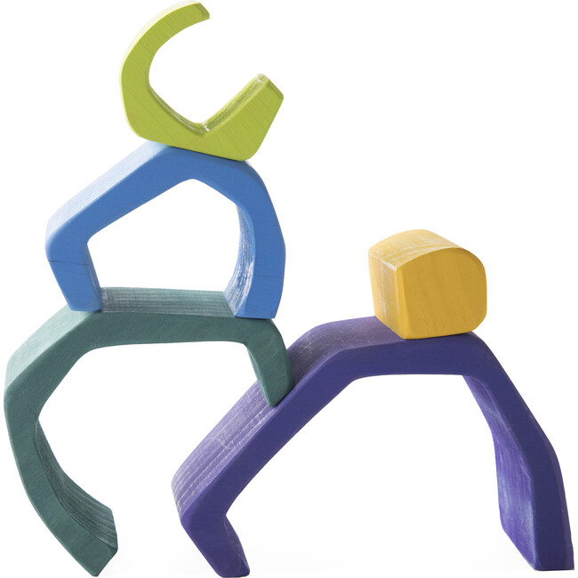 5-Piece Wooden Stackable Nesting Blocks Play Set - Mountain - Blocks - 2