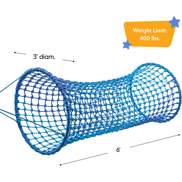 6-Foot Blue Wave Hanging Woven Rope Tunnel Blue Hearthsong