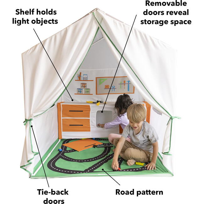 50-Inch Garage and Tool Workshop Playhouse Tent - Playhouses - 4