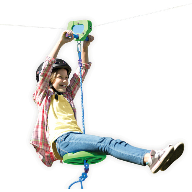 100-Foot Green Galvanized Steel Backyard Zipline Kit