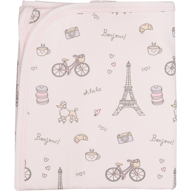 Dreaming of Paris Cotton Baby Blanke, Pink