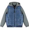 Textured Blue & Grey Hoodie/Vest Combo - Jackets - 1 - thumbnail