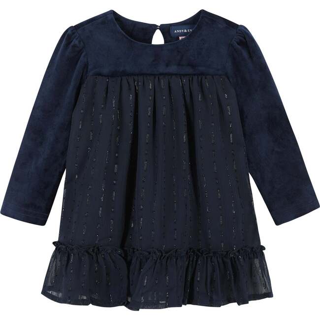 Starry Elegance Holiday Dress, Navy - Dresses - 4