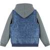 Textured Blue & Grey Hoodie/Vest Combo - Jackets - 3