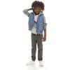 Textured Blue & Grey Hoodie/Vest Combo - Jackets - 4