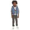 Textured Blue & Grey Hoodie/Vest Combo - Jackets - 5