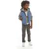 Textured Blue & Grey Hoodie/Vest Combo - Jackets - 6
