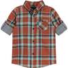 Rust Plaid Two-Faced Buttondown - Button Downs - 1 - thumbnail