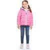 Reversible Hearts Puffer Jacket, Aqua & Pink - Jackets - 2