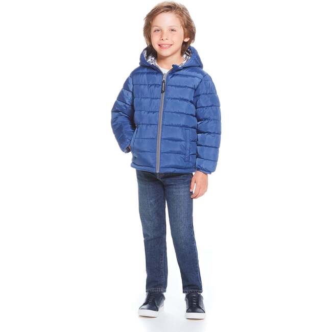 Reversible Midnight Blue & Dino Puffer Jacket - Jackets - 3