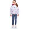 Reversible Hearts Puffer Jacket, Aqua & Pink - Jackets - 3