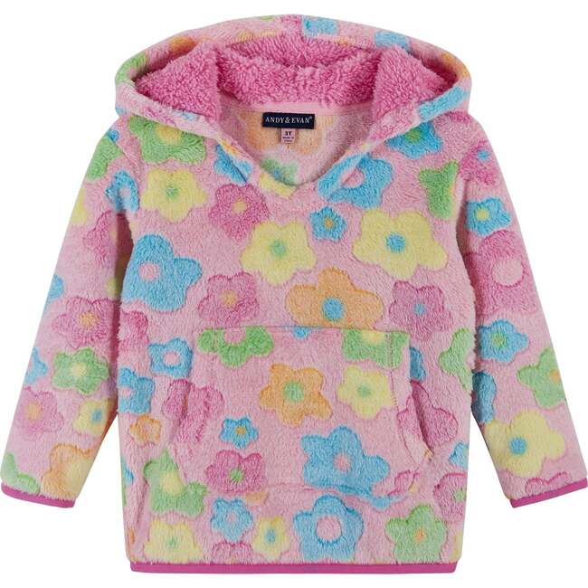Plush Floral Pull Over Hoodie