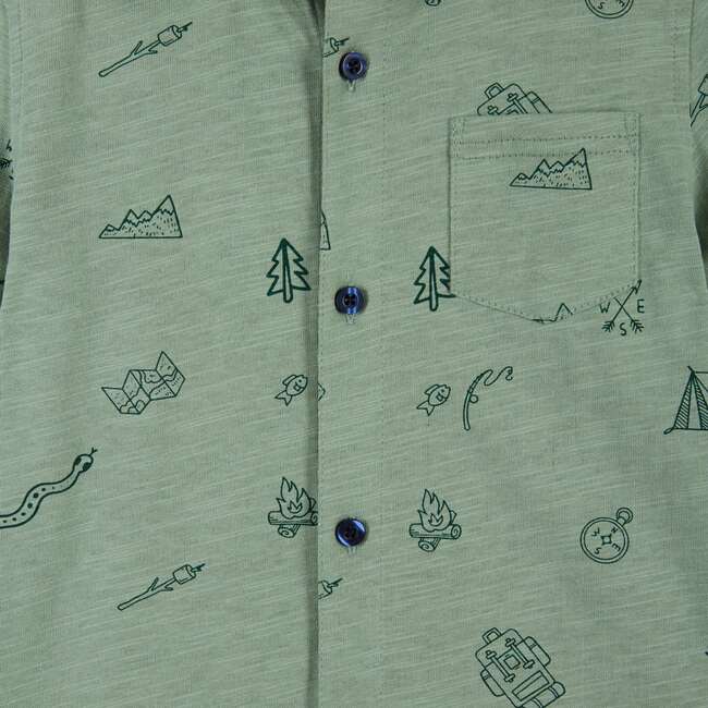 Short Sleeve Knit Buttondown Shirt - Button Downs - 5
