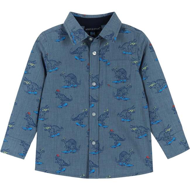 Skateboarding Dino Chambray Buttondown Set - Mixed Apparel Set - 5