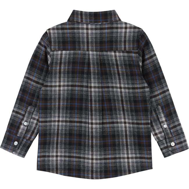 Plaid Flannel Buttondown Shirt, Blue & Brown - Button Downs - 2