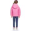 Reversible Hearts Puffer Jacket, Aqua & Pink - Jackets - 6