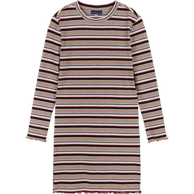 Lurex Stripe Rib Knit Dress - Dresses - 2