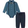 Infant Teal Suspender Shirtzie Set - Mixed Apparel Set - 1 - thumbnail