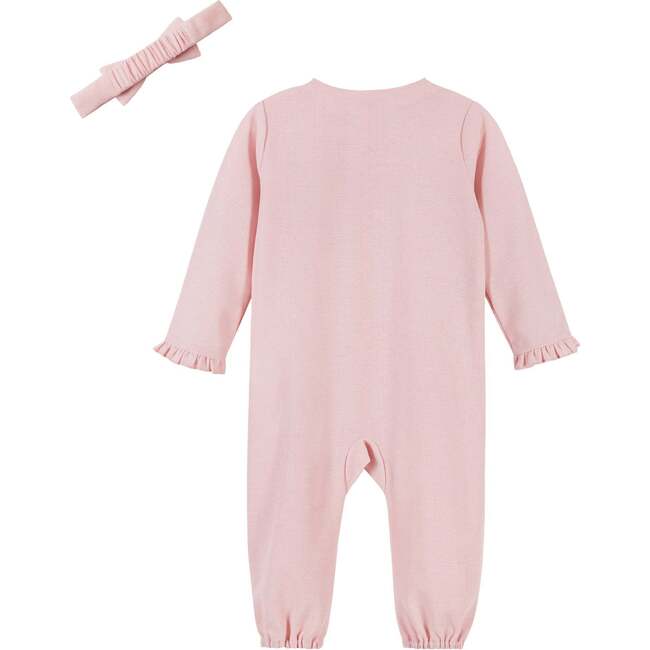 Infant Waffle Heart Romper W/Headband Set - Rompers - 3