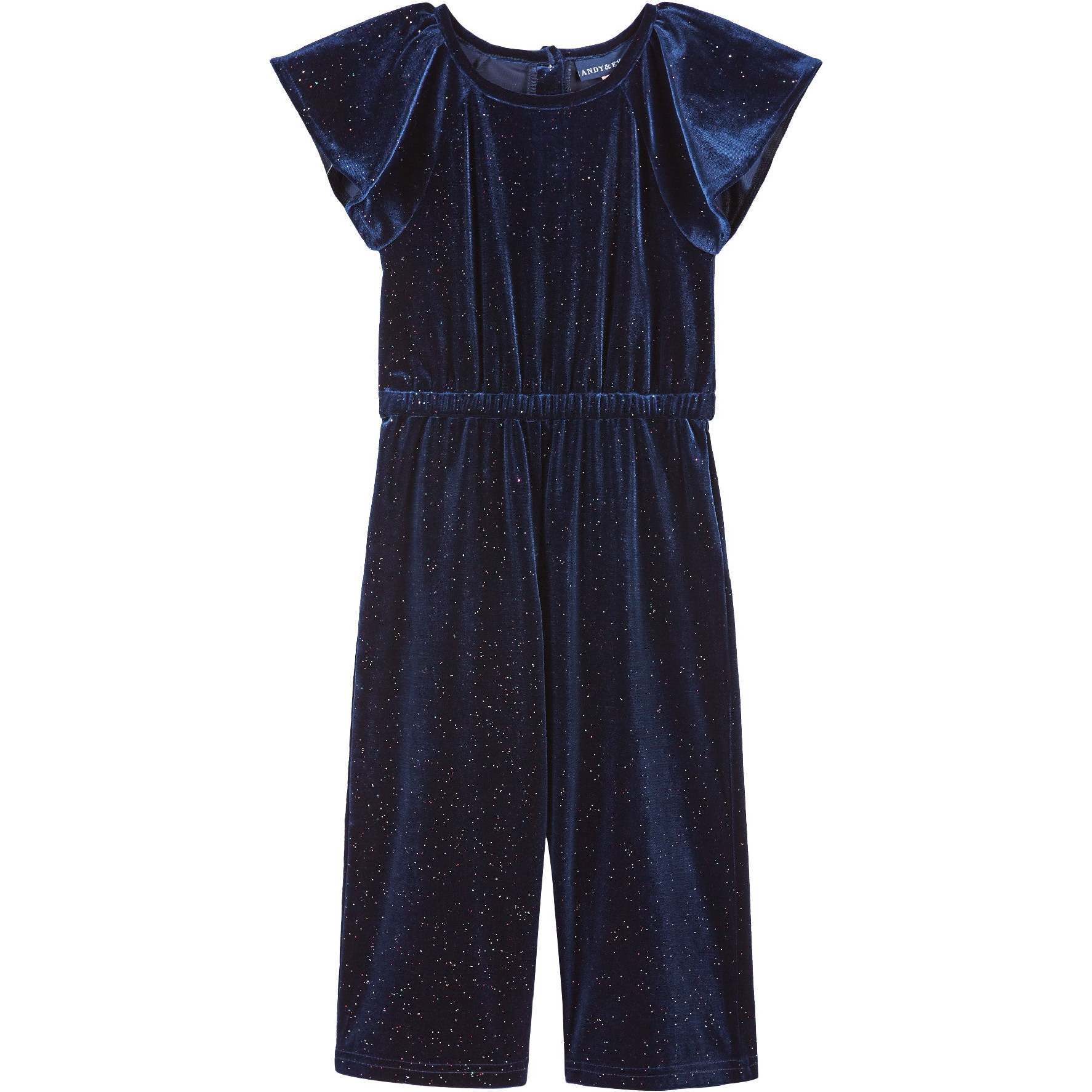 Velvet Party Jumpsuit, Navy - Rompers - 1