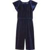 Velvet Party Jumpsuit, Navy - Rompers - 1 - thumbnail