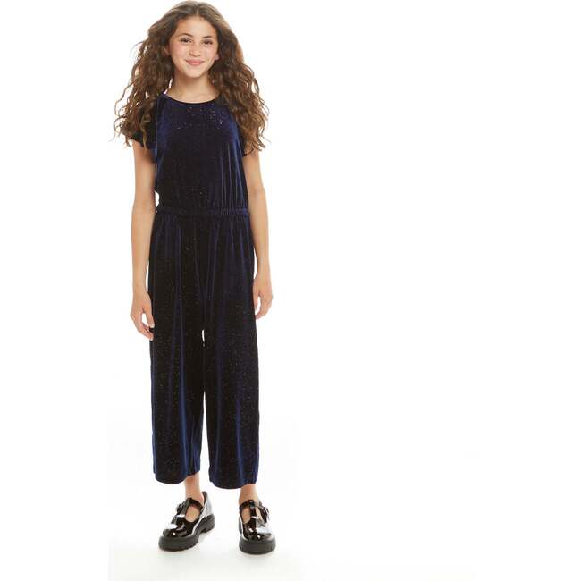 Velvet Party Jumpsuit, Navy - Rompers - 2